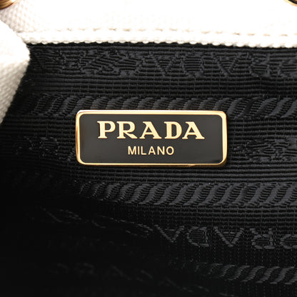 Prada Wicker Canvas Bucket Bag Naturale 6 of 10