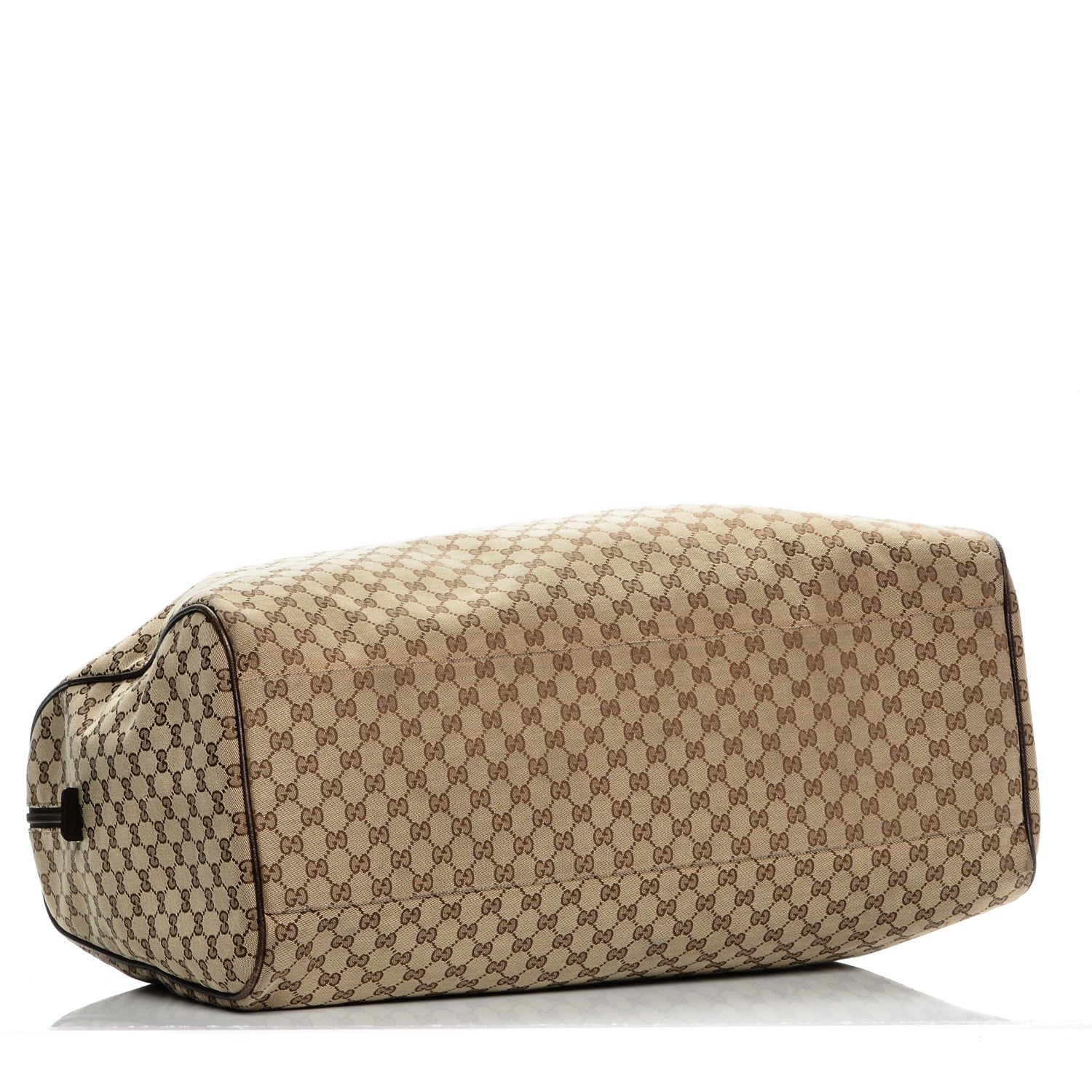 Gucci GG Monogram Web Large Collapsible Carry On Duffle Beige Brown 4 of 9