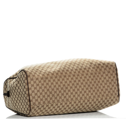 Gucci GG Monogram Web Large Collapsible Carry On Duffle Beige Brown 4 of 9