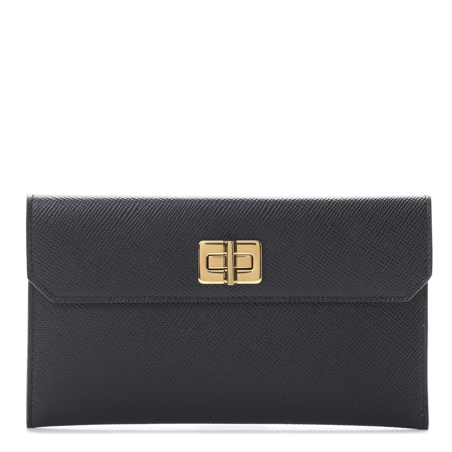 Saffiano Flap Clutch Black