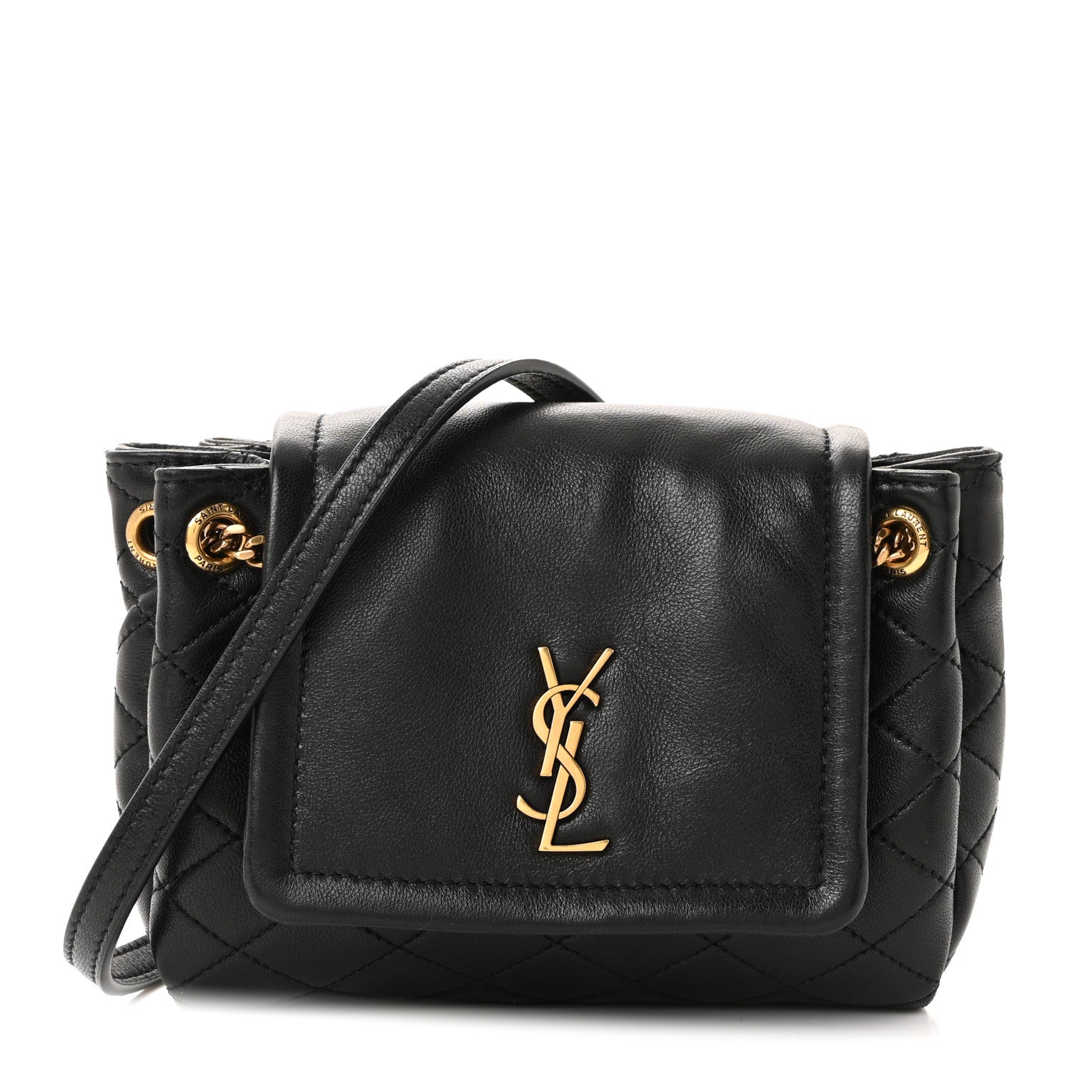 Saint Laurent Lambskin Quilted Monogram Mini Nolita Black 1 of 9