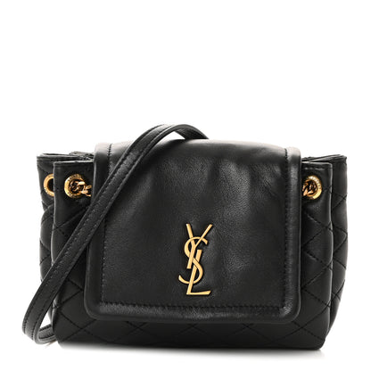 Saint Laurent Lambskin Quilted Monogram Mini Nolita Black 1 of 9