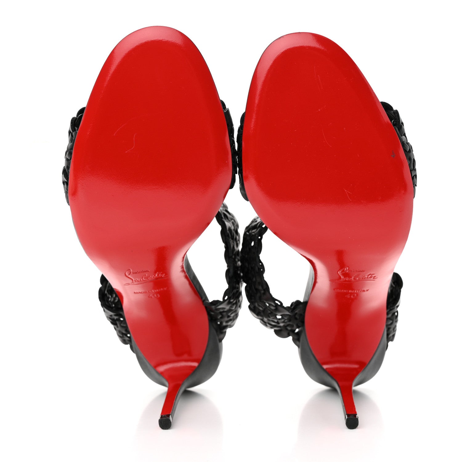 Christian Louboutin Kid Braided Calamazone 85 Sandals 40 Black 5 of 13