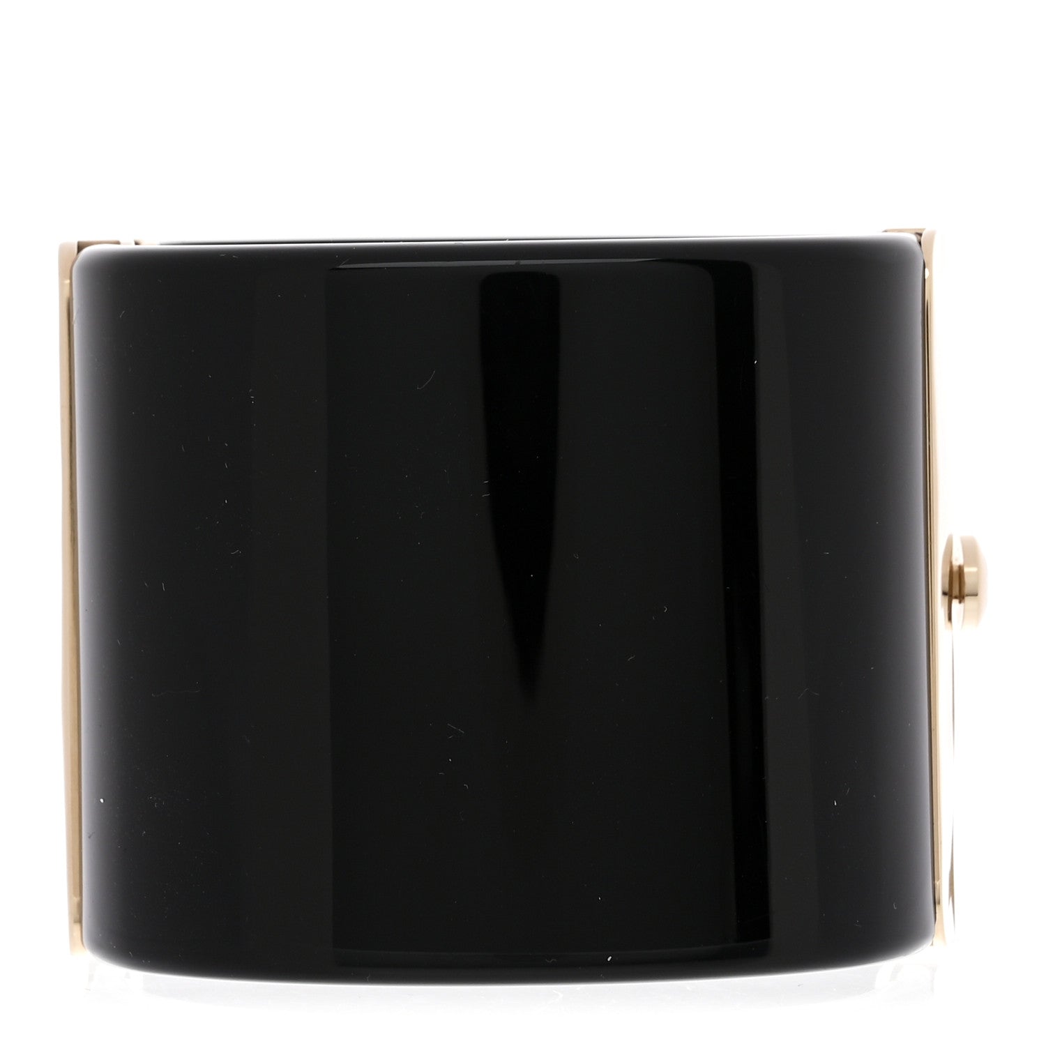Chanel Resin Crystal Pearl CC Cuff Black 3 of 5