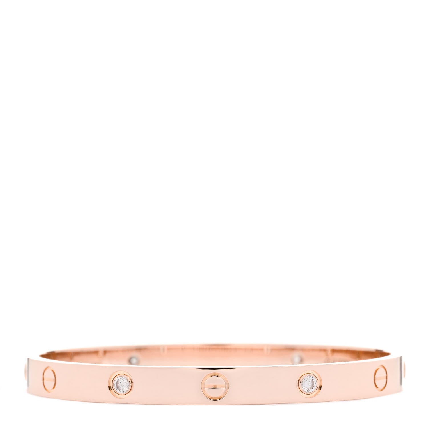 Cartier 18K Pink Gold 4 Diamond LOVE Bracelet 18 2 of 7