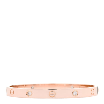 Cartier 18K Pink Gold 4 Diamond LOVE Bracelet 18 2 of 7