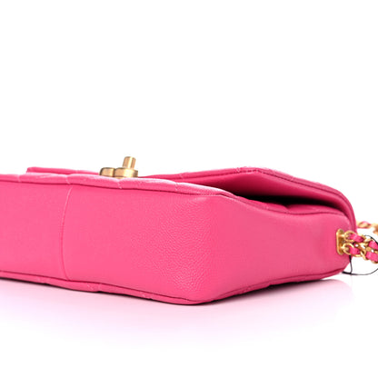 Chanel Shiny Caviar Quilted Small Chain Melody Flap Dark Pink 8 of 9