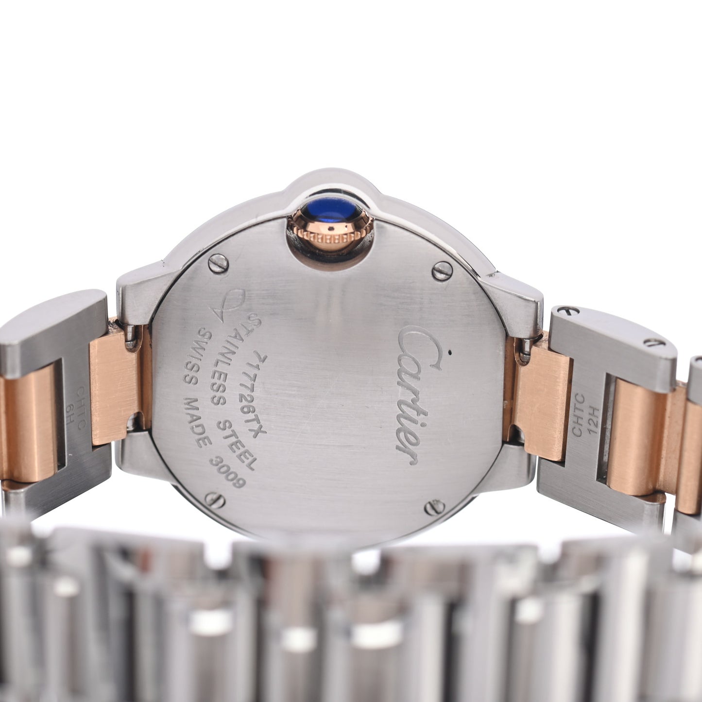 Stainless Steel 18K Pink Gold 28mm Ballon Bleu De Cartier Quartz Watch