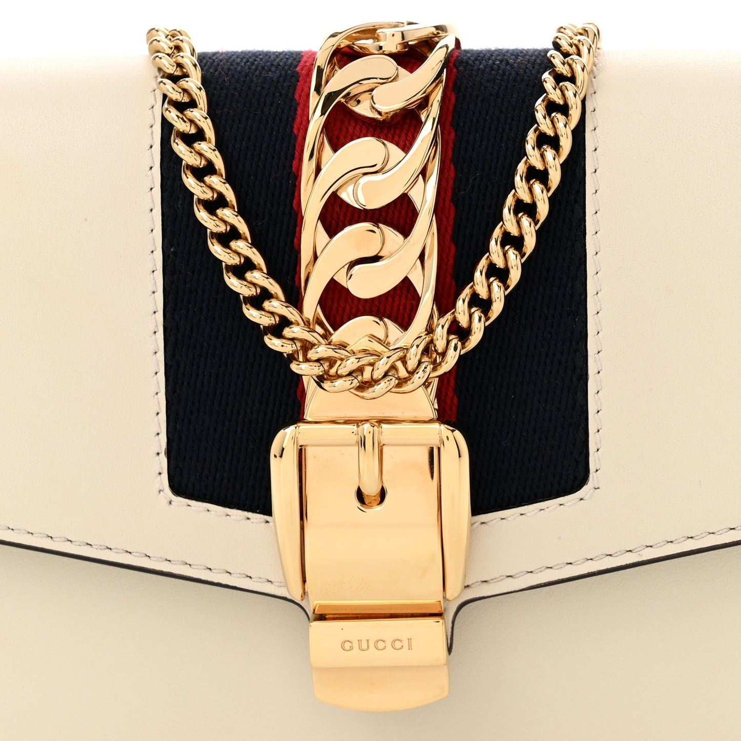 Calfskin Super Mini Sylvie Chain Shoulder Bag White