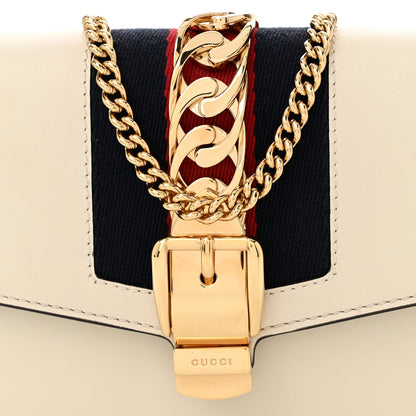 Gucci Calfskin Super Mini Sylvie Chain Shoulder Bag White 8 of 10