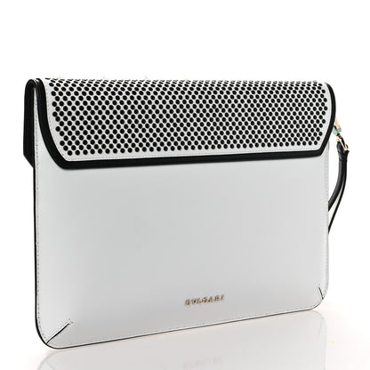 Bulgari X NICHOLAS KIRKWOOD Calfskin Studded Serpenti Envelope Clutch White 3 of 14