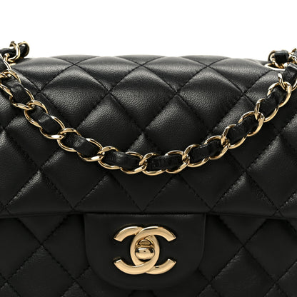 Chanel Lambskin Quilted Mini Rectangular Flap Black 9 of 12