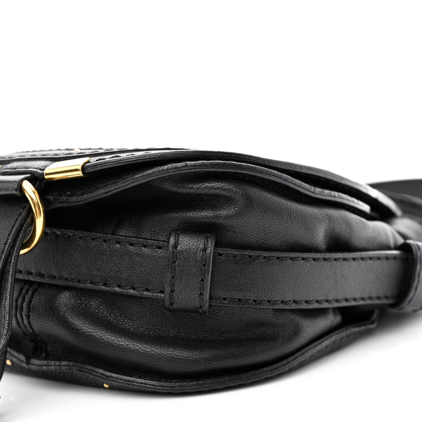 Calfskin Studded Mini Marcie Crossbody Bag Black