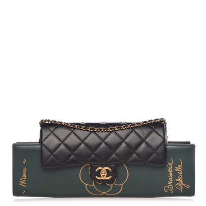 Chanel Calfskin Quilted Brasserie Gabrielle Menu CC Clutch Green 1 of 7