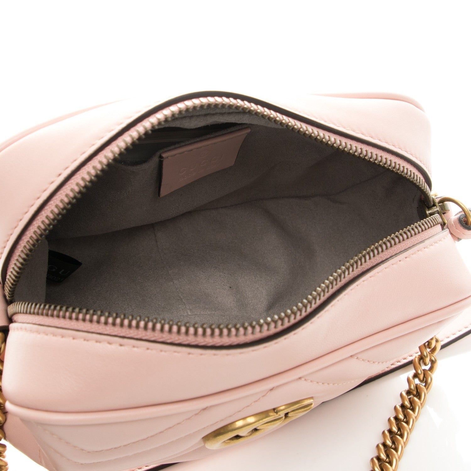 Gucci Calfskin Matelasse Mini GG Marmont Chain Shoulder Bag Perfect Pink 5 of 7