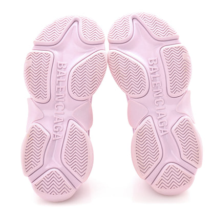 Balenciaga Technical Fabric Mesh Allover Logo Womens Triple S Sneakers 37 Pink White 6 of 9