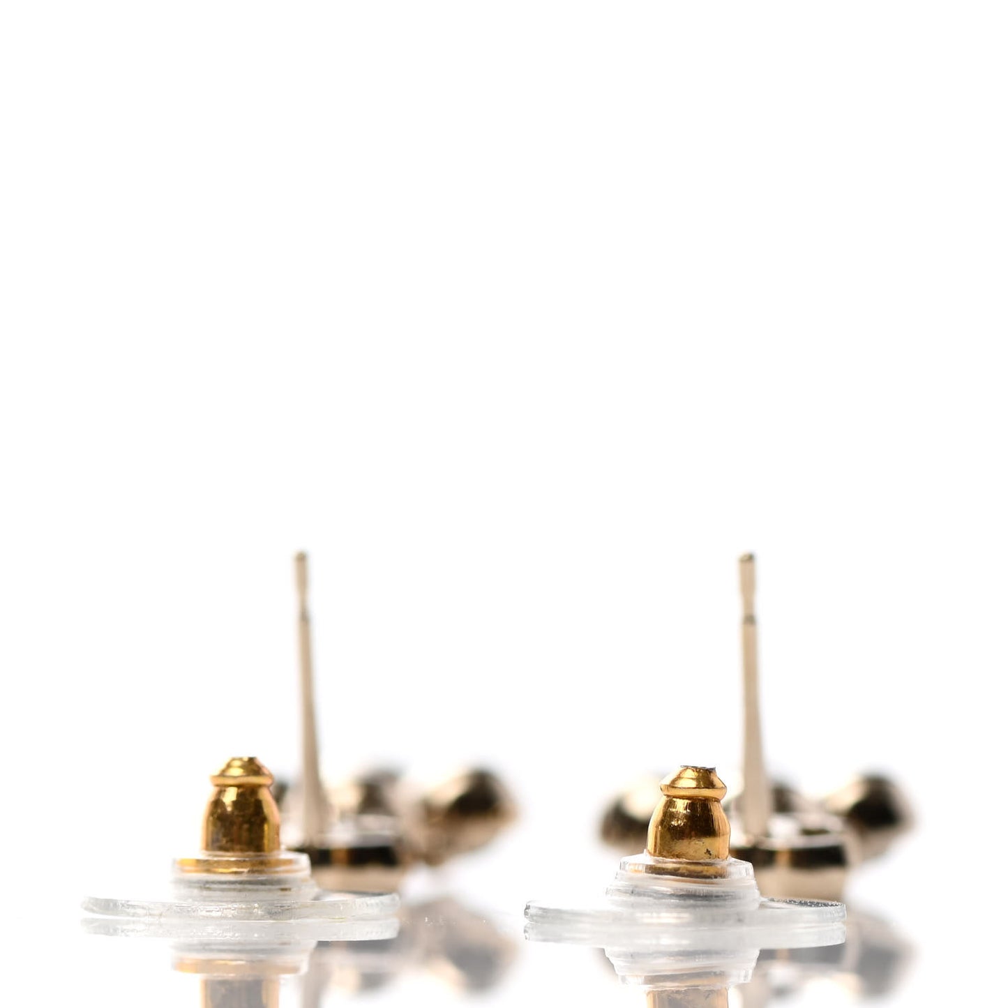 Crystal Resin CC Drop Earrings Light Gold Black