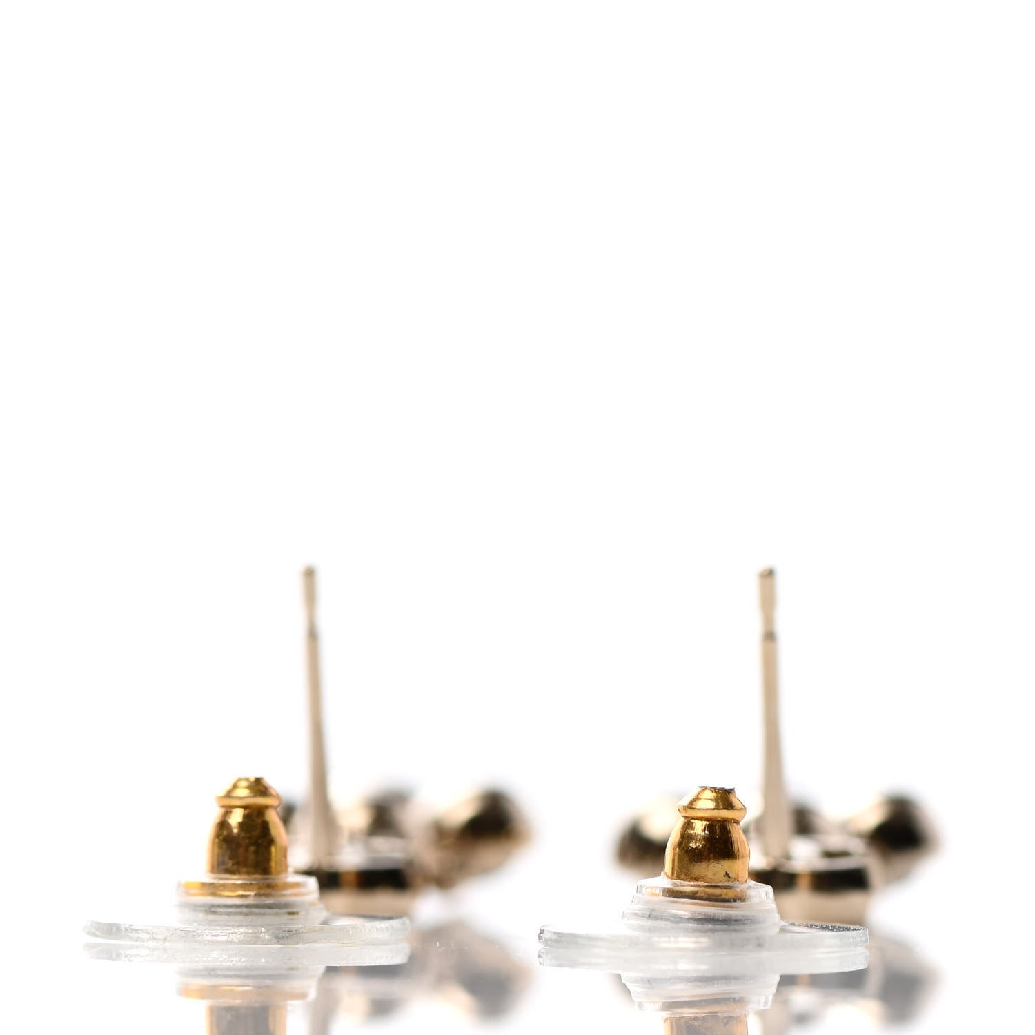 Chanel Crystal Resin CC Drop Earrings Light Gold Black 3 of 4