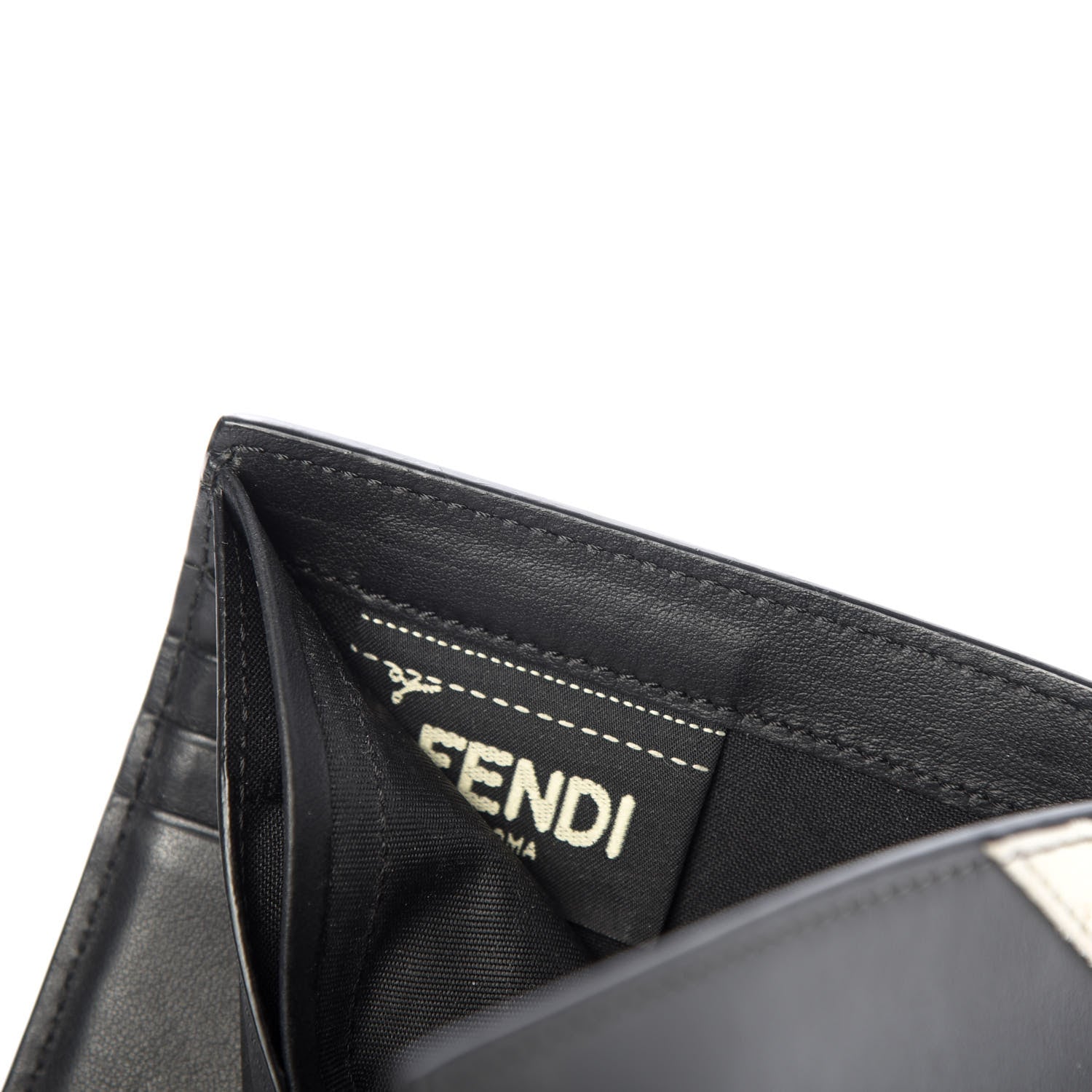Fendi Vitello Century Elite Monster Eyes Bi-Fold Wallet Asfalto Graphite 6 of 7