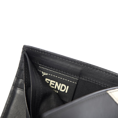 Fendi Vitello Century Elite Monster Eyes Bi-Fold Wallet Asfalto Graphite 6 of 7