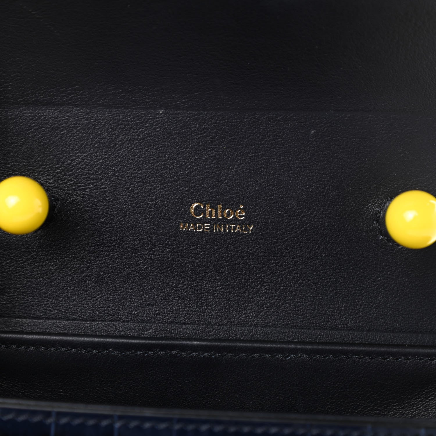 Chloe Calfskin Crocodile Embossed Small Aby Lock Full Blue 6 of 11