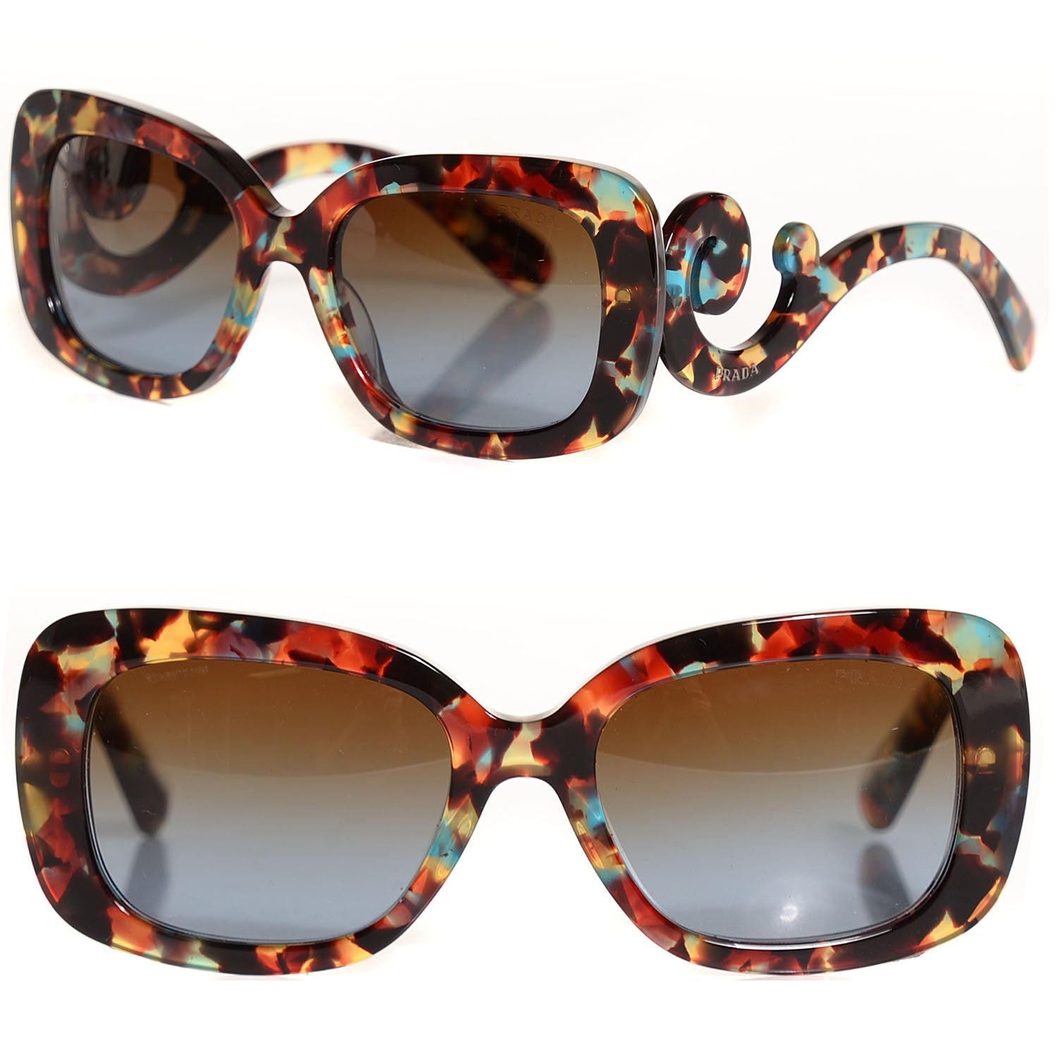 Prada Baroque Sunglasses SPR 270 Tortoise Blue 1 of 6