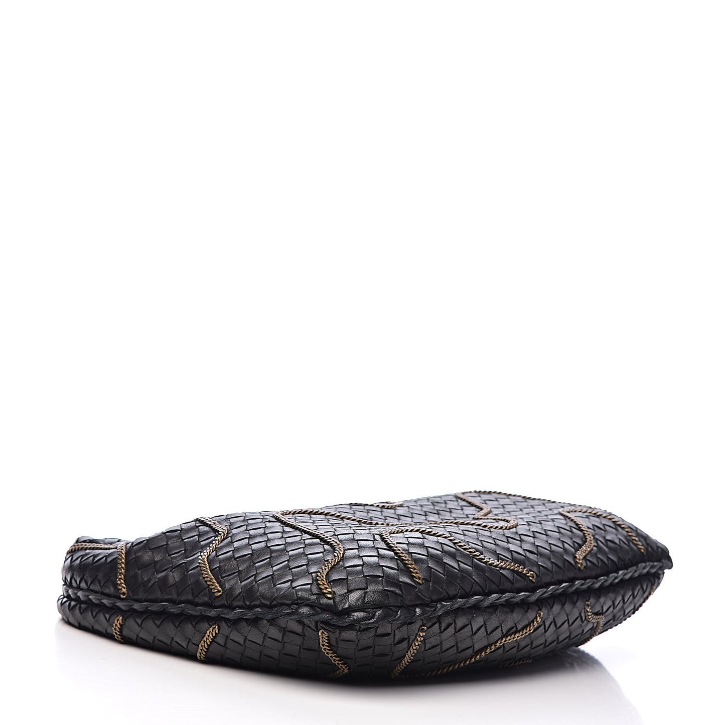 Nappa Intrecciato Medium Veneta Chain Hobo Black
