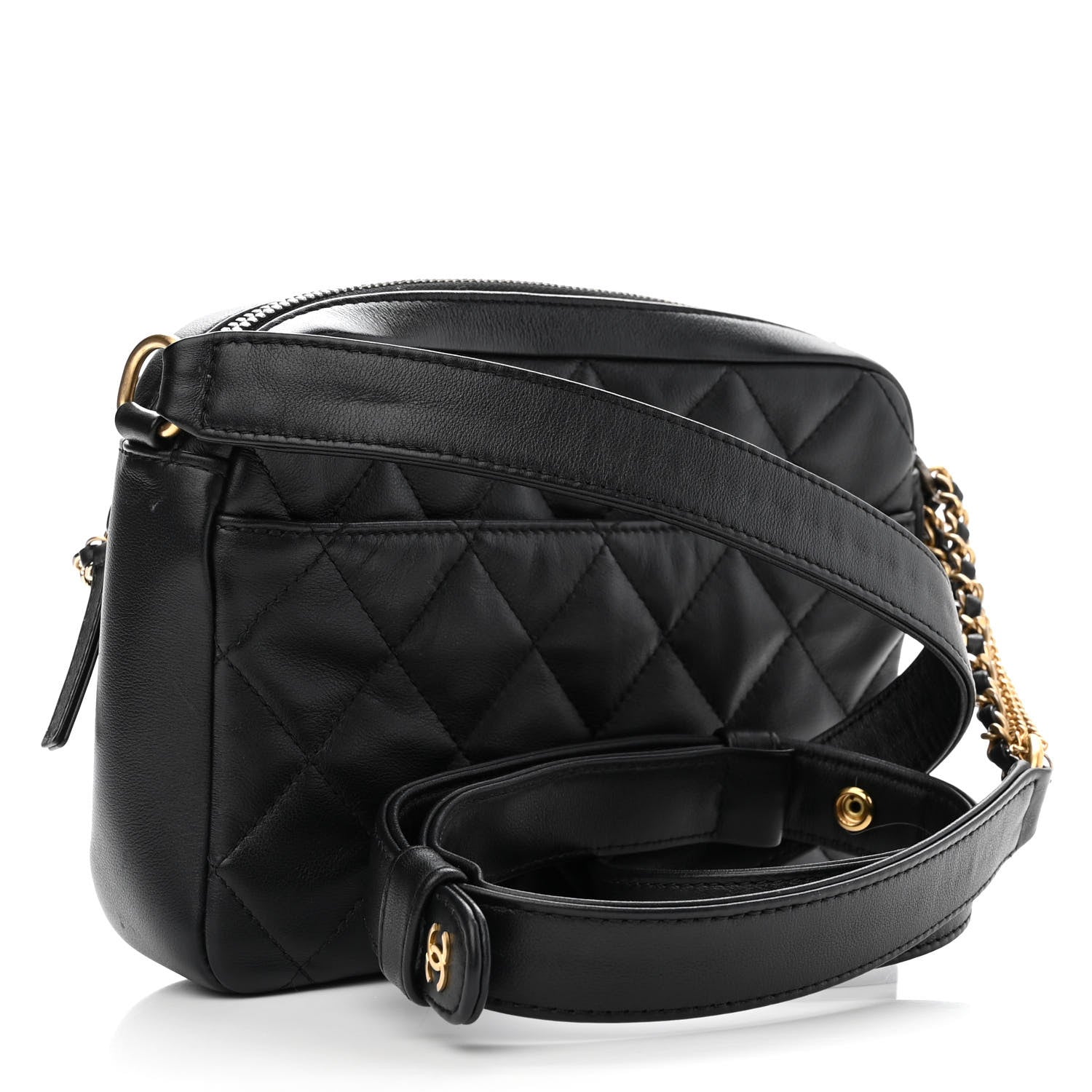 Chanel Calfskin Quilted Small Camera Case Black 3 of 12