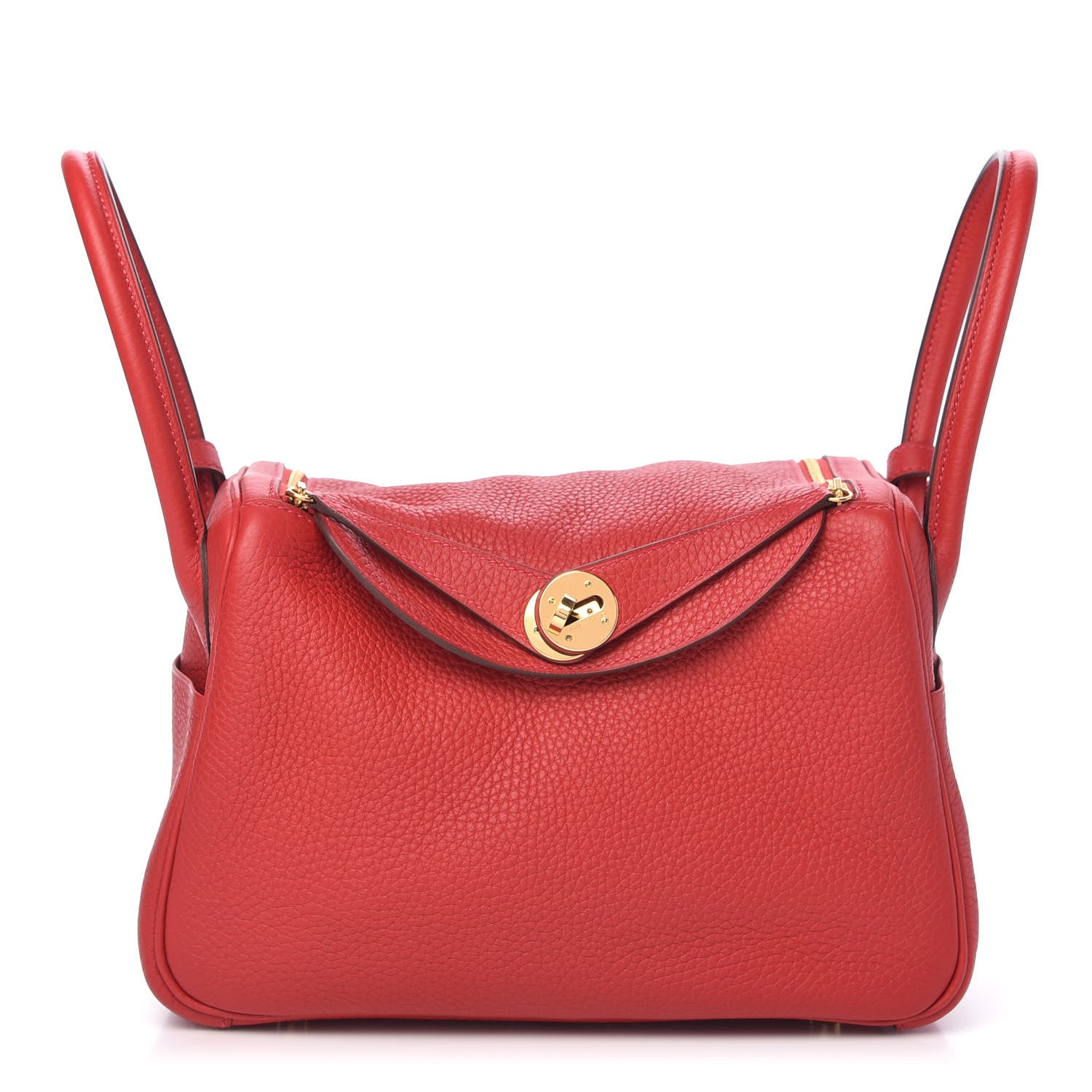 Hermes Taurillon Clemence Lindy 26 Rouge Casaque 1 of 10
