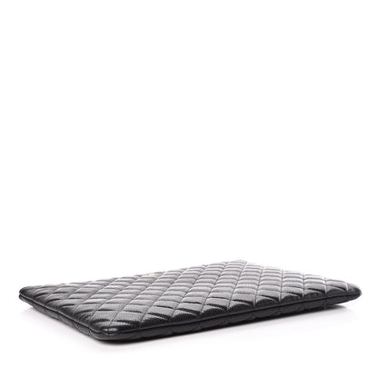 Chanel Caviar Quilted Large Cosmetic Case Black 4 of 11