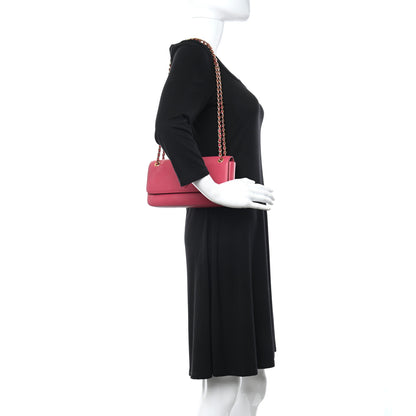 Prada Saffiano Lux Chain Shoulder Bag Peonia 2 of 11