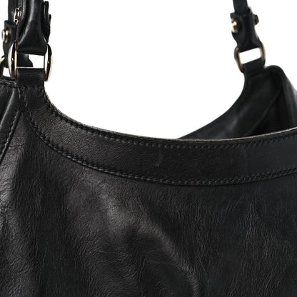 Gucci Calfskin Large D Gold Ring Shoulder Bag Black 15 of 16