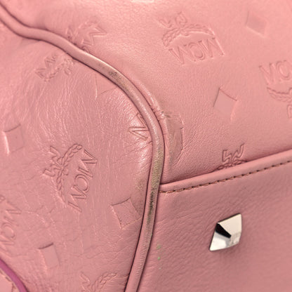 MCM Calfskin Ottomar Monogram Duffle Bag Pink 4 of 24
