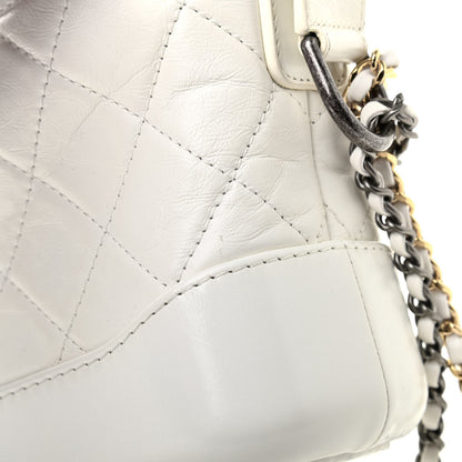 Chanel Aged Calfskin Quilted Small Gabrielle Hobo White 11 of 11