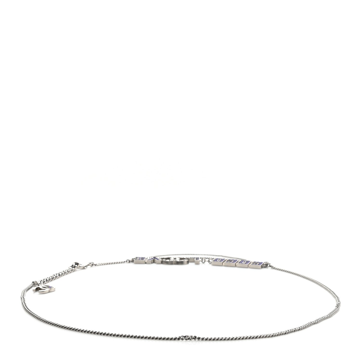 Chanel Crystal CC Coco Love Belt Silver Purple 3 of 7