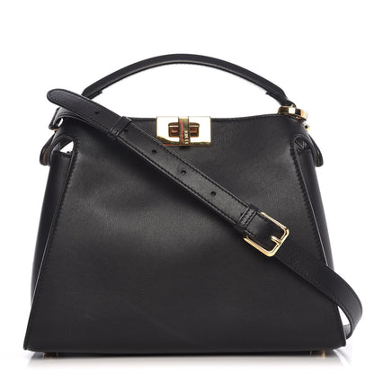 Fendi Vitello Tahiti Burro Medium Peekaboo Iconic Essentially Satchel Black Corda 1 of 7