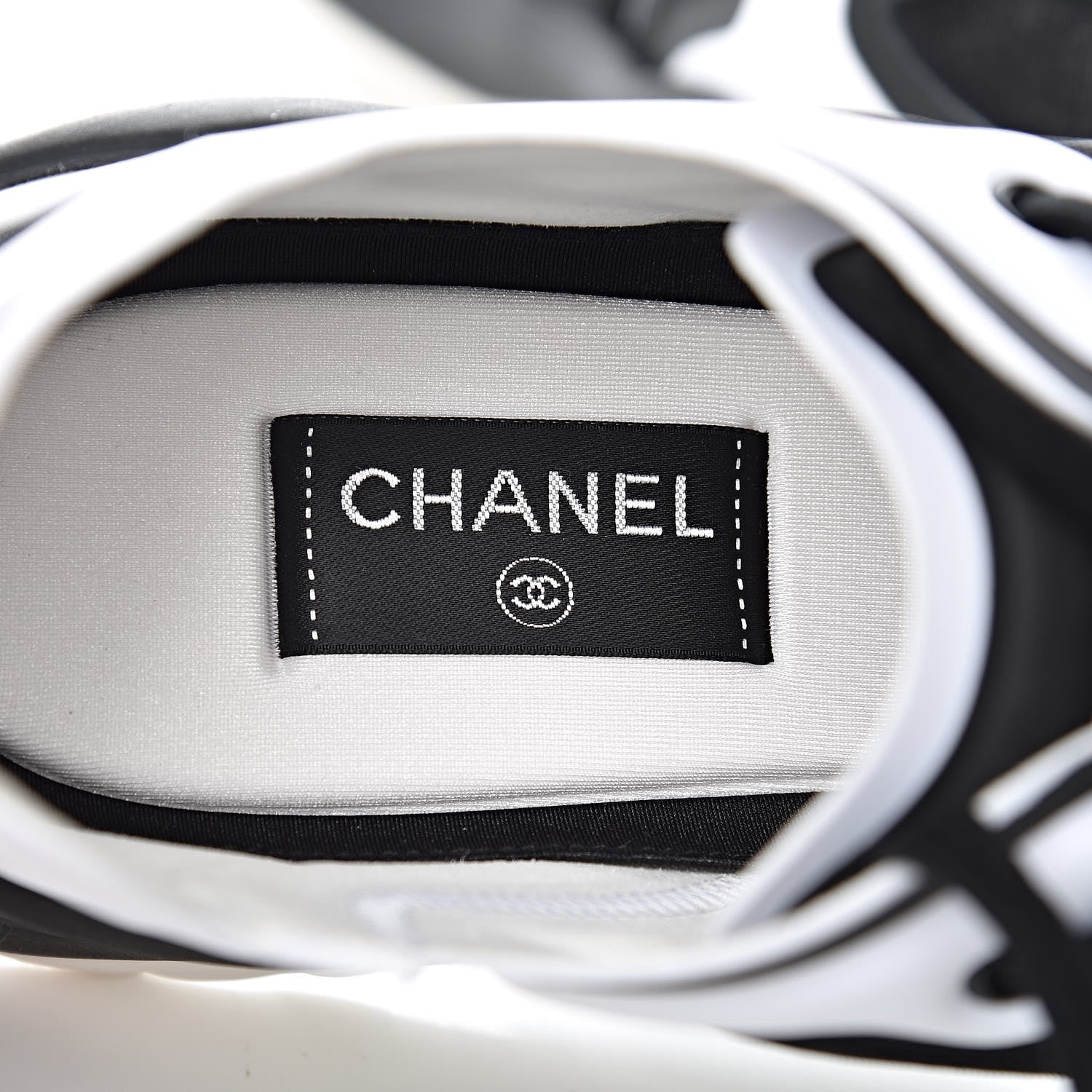 Chanel Mesh Lycra Thermoplastic Mens Sneakers 46 Black White 6 of 8