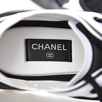 Chanel Mesh Lycra Thermoplastic Mens Sneakers 46 Black White 6 of 8