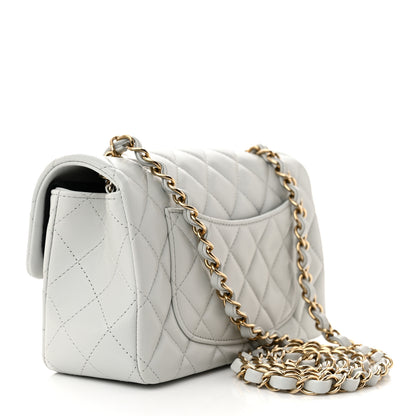 Chanel Lambskin Quilted Mini Rectangular Flap Light Blue 3 of 11