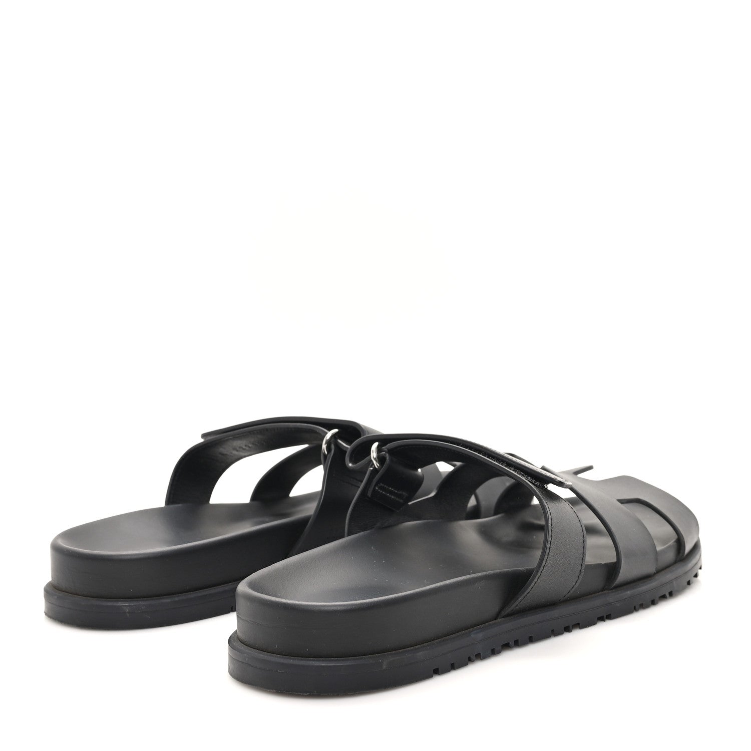 Hermes Calfskin Womens Chypre Sandals 40.5 Black 5 of 10