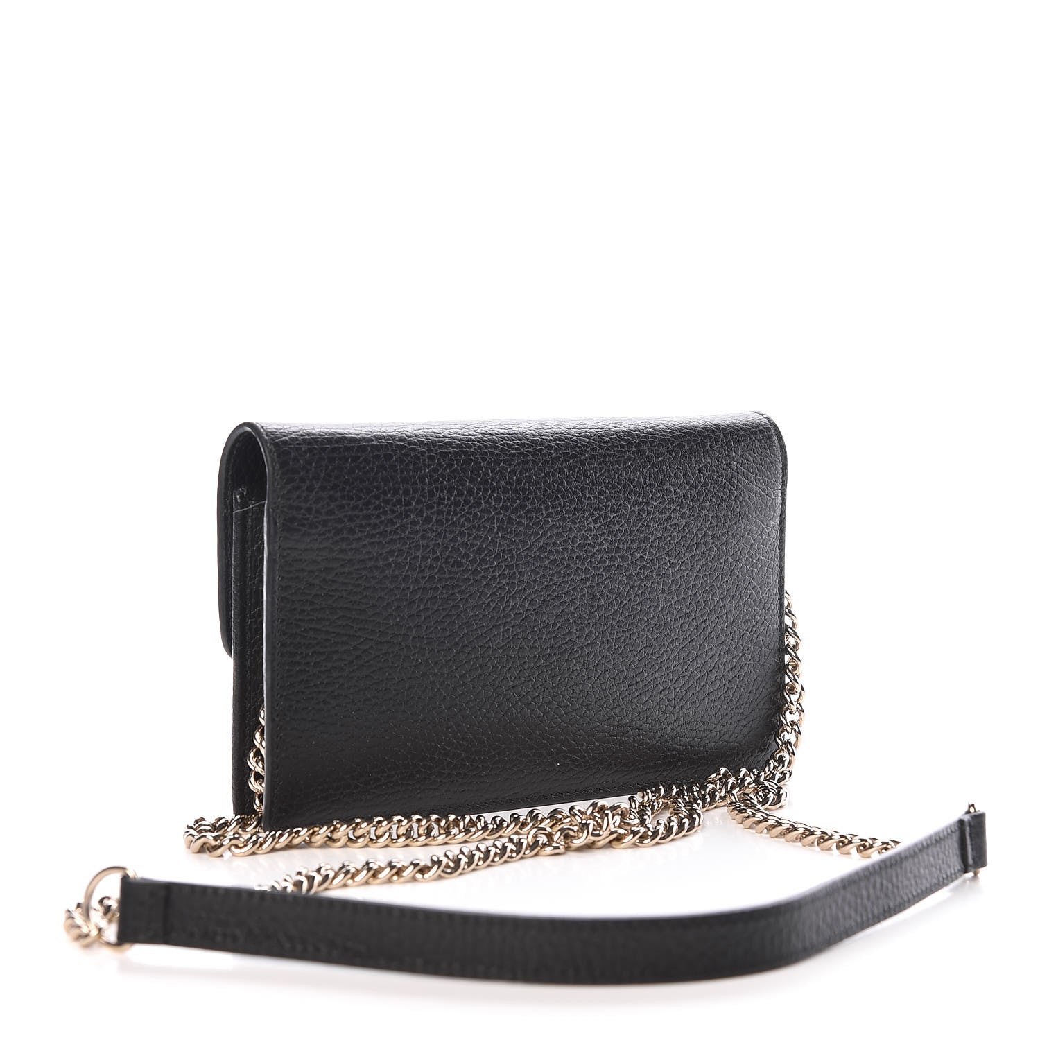 Gucci Dollar Calfskin Interlocking G Chain Wallet Black 3 of 11