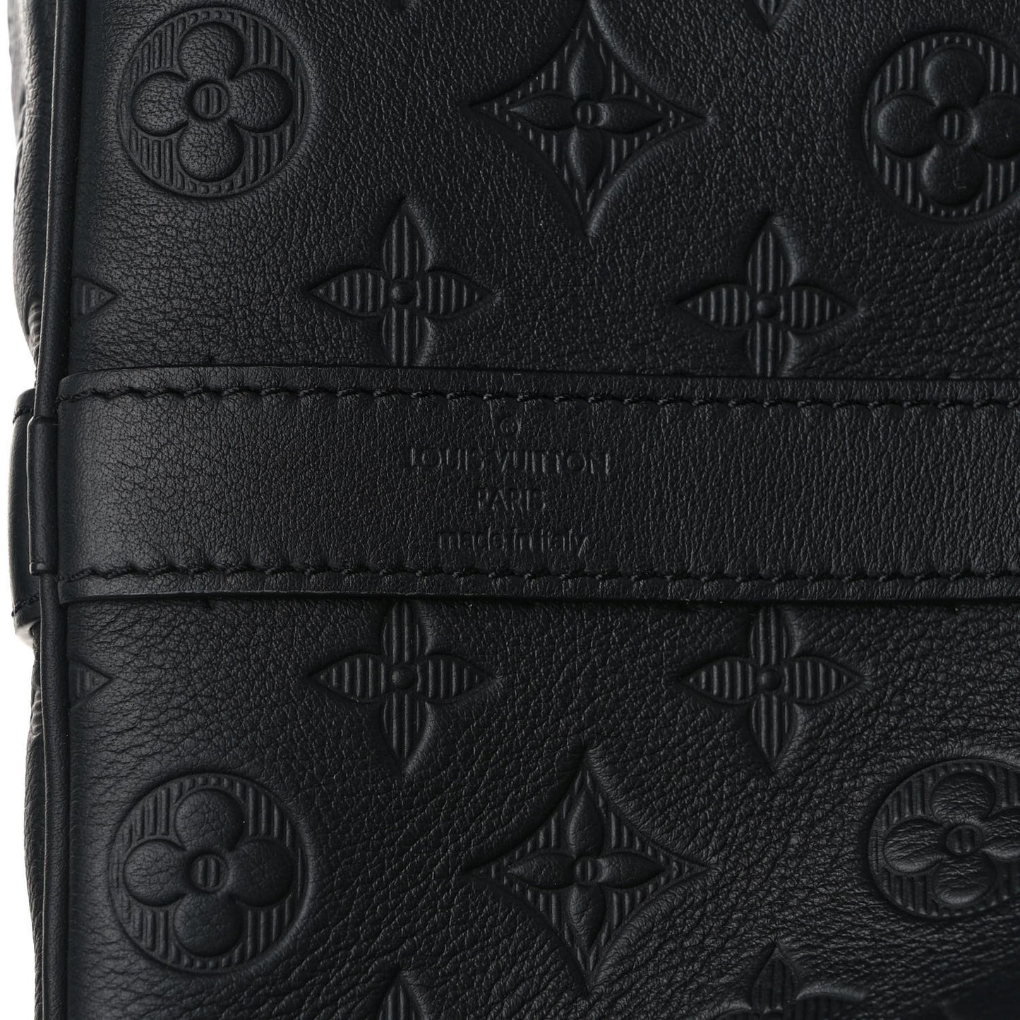 Calfskin Shadow Monogram Keepall Bandouliere 50 Black