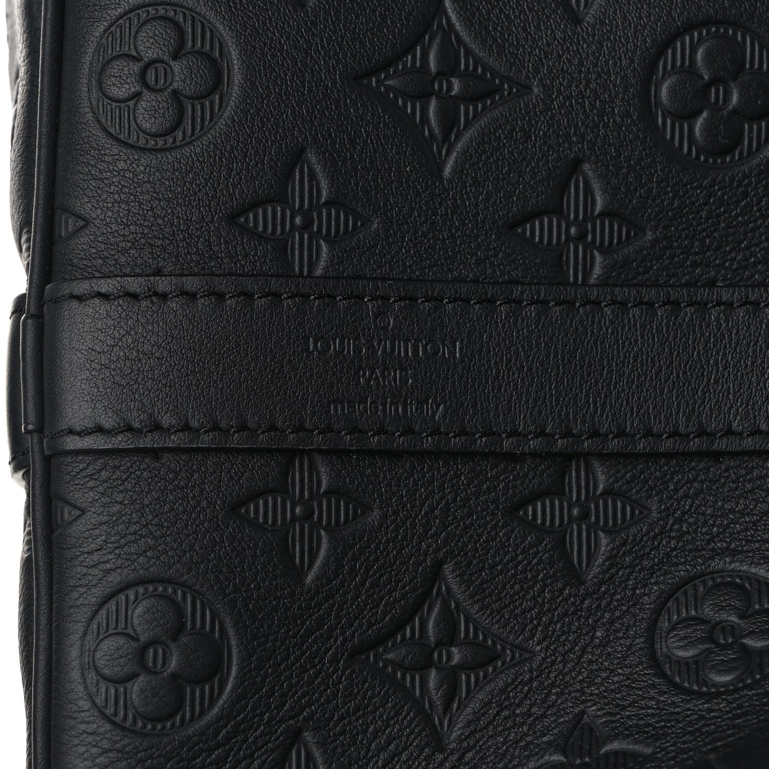 Louis Vuitton Calfskin Shadow Monogram Keepall Bandouliere 50 Black 6 of 10