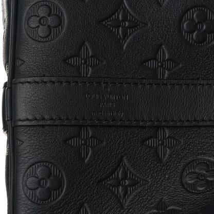 Louis Vuitton Calfskin Shadow Monogram Keepall Bandouliere 50 Black 6 of 10
