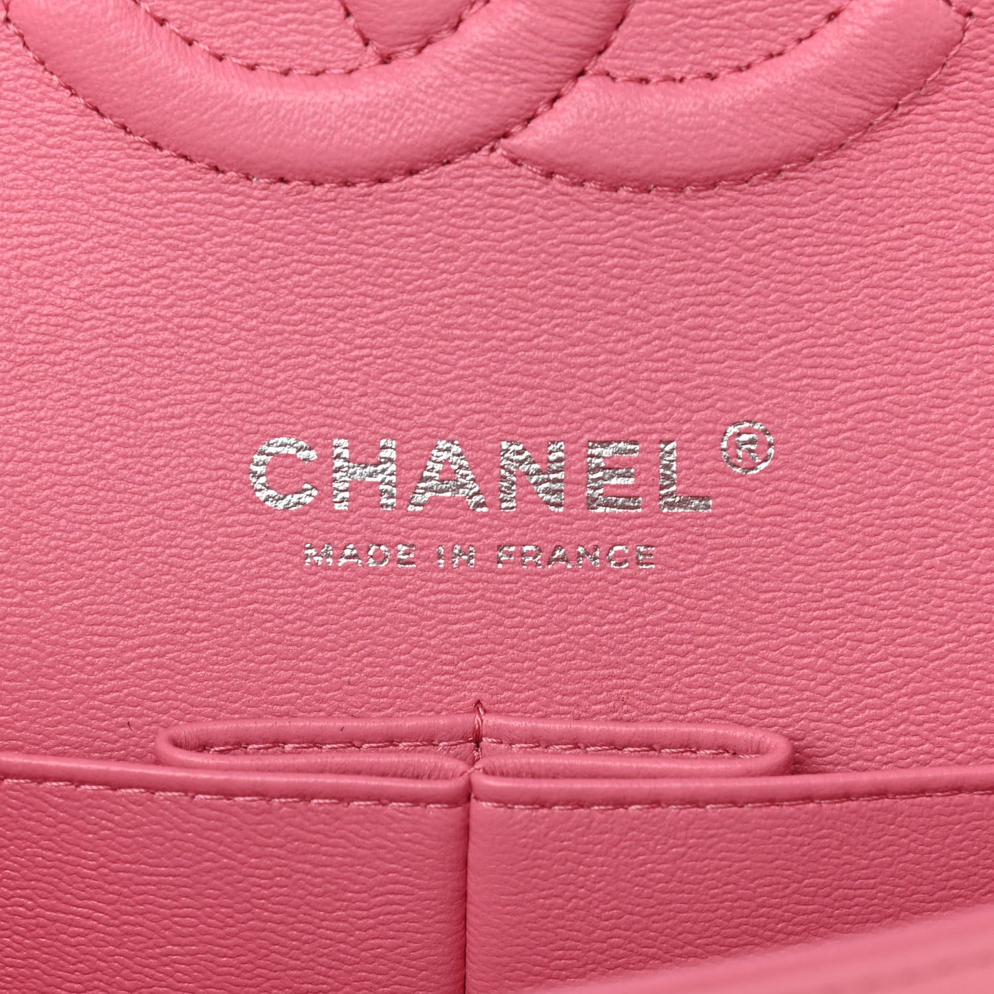 Lambskin Quilted Medium Double Flap Pink
