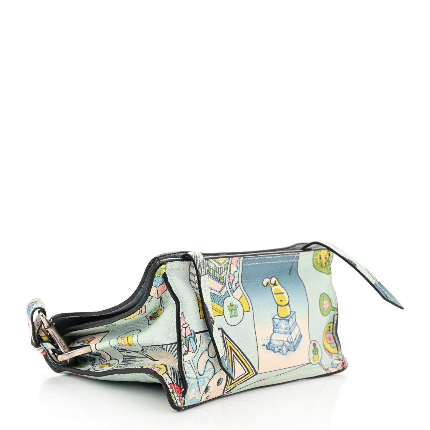 X JAMES JEAN Glace Calfskin Comic Print Small Etiquette Flap Cielo Astral