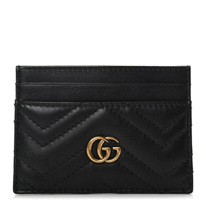 Gucci Calfskin Matelasse GG Marmont Card Holder Black 1 of 6