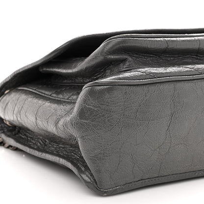 Saint Laurent Crinkled Calfskin Matelasse Monogram Medium Niki Chain Satchel Fog 8 of 11