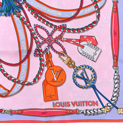 Louis Vuitton Silk Mix and Straps Square 90 Scarf Rose 2 of 3