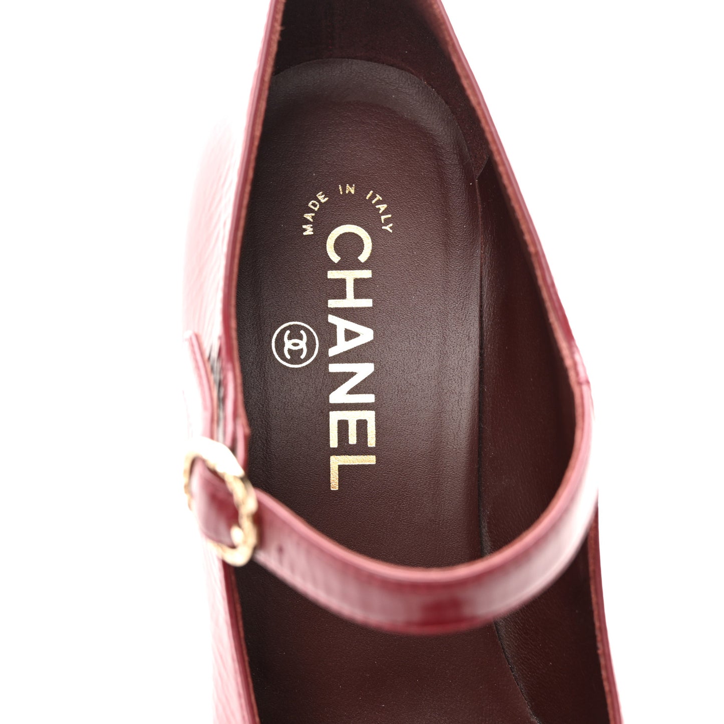 Shiny Goatskin Cap Toe Mary Jane Pumps 41 Burgundy Dark Grey